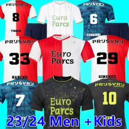 2023 2024 Feyenoords KOKCU Danilo Fußballtrikots Vierter GIMENEZ 23 24 Herren-Kinder-Kits Home Away Third TRAUNER 4. Fußballtrikot HARTMAN PAIXAO TAABOUNI Uniform