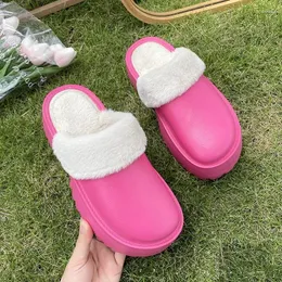 النعال Sepatu Wanita Wedge Antiair Sol Tebal Hangat Sandal Musim Dingin 2023 Selop Rumah Kasual Gaya Baru