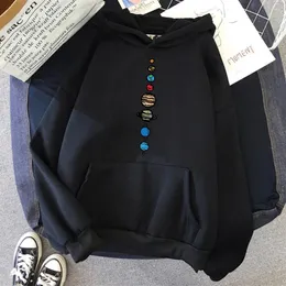 Herrtröjor planeter färg roliga hoody kvinnor mode harajuku streetwear casual mjuk män fleece kvinnor felpe con cappuccio