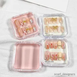 Cajas de joyería Caja de embalaje de plástico transparente Almacenamiento de mejora de uñas Exhibición de collares de joyería Caja de regalo R231016
