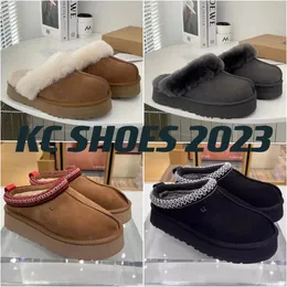 2023 Новые дизайнерские тапочки Tasman, женские ботинки, австралийский мех Chesut, черная овчина, мужские ультра мини-замши на платформе Tazz, австралийская замша