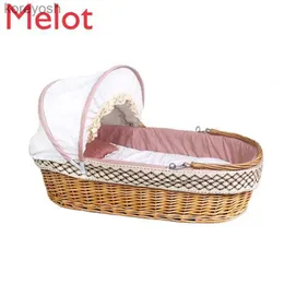 Bassinets Cradles Infant Carrier Go out Portable Basket Rattan Car Baby Basket Bed Car Coax Sleeping Basket BassinetL231016