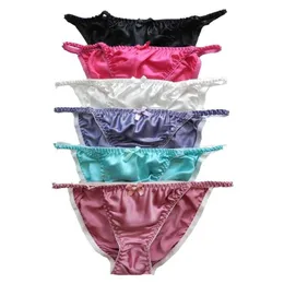 Yavorrs 6pcs Yeni Stil% 100 İpek Kadın String Bikini Panties iç çamaşırı207s