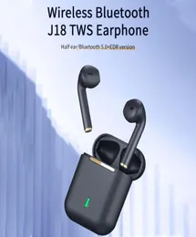 J18 TWS Bluetooth -hörlurar Stereo True Wireless Headset Earskydd i Ear Hands Earphones Ear Buds för mobiltelefon1984377