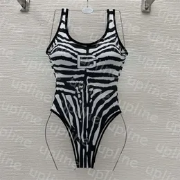 Zebra impressão uma peça de banho feminino natação biquinis designer carta sling maiô beach wear