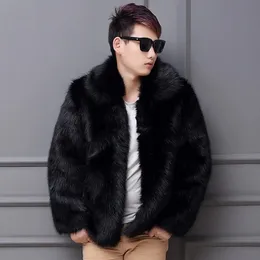 Men's Leather Faux Mens Black Fur Coat Winter Thick Warm Mink Overcoat Men Streetwear Long Sleeve Windbreaker Outerwear Oversize 231016
