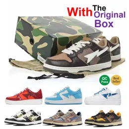 Camo Laufschuhe Bstar sk8s Schuh mit Box Männer Frauen Aped Lila Grün Trainer Dreifache weiße Turnschuhe Freizeitschuhe Turnschuhe Trainer Designer Rosa Lackleder