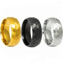 Cluster Rings Size 6-13 Stainless Mens Trendy Geometric Finger Jewelry Fashion Beveled Edge Steel Ring Anillos De Bodas