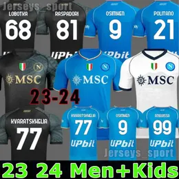 23 24 24 SSC Napoli Maradona Soccer Jerseys Christmas Halloween Burlon Maglietta da Calciatore Osimhen INSIGNE 2023 2024 SSC Neapols Men Men Kids Football Shirts
