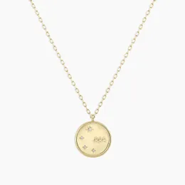 Slovehoony 925 Sterling Silver Non Tarnish14Kゴールドメッキダイヤモンドゾディアックペンダントネックレスファッションジュエリー2023