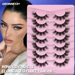 False Eyelashes GROINNEYA 57 pairs 3D Mink Lashes Faux Mink Fluffy Lash Winged End Eye Elongated Fake Lashes Soft Eyelashes Makeup 231016