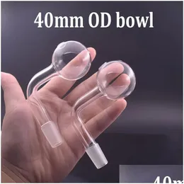 Smoking Pipes 4Cm Big Ball Glass Oil Pipe Bowls 10Mm 4Mm 18Mm Male Female Burner Transparent Clear Tobacco Bent Bowl Hookah Adapter Dhlks