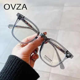 Okulary przeciwsłoneczne Ovza moda TR90 Rama optyczna okulary Kobiety antyonotwowe szklanki komputerowe Męskie prostokąt anty niebieski promień Wysoka jakość S4090