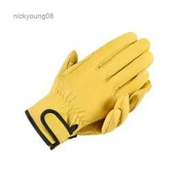 Fingerless Gloves Work Gloves Leather Workers Work Welding Safety Protection Garden Sports Motorcycle Driver Wear-resistant Gloves Average CodeL231017