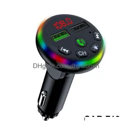 F13/F14 CAR MP3 -spelare med Bluetooth Dual USB -laddning 5V/3.1A Händer Trådlös laddare FM Modator Transmiter Drop Leverans