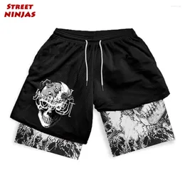 Men's Shorts Stylish Manga Berserk 2 In 1 Compression For Men Anime Gym With Pockets Athletic Quick Dry Running Fitness Workout