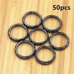 50pcs Fashion Grade AAA Quality 4 Mm Width Faceted Hematite Rings Band Sizes 5 Through 12 Men Womens Ring Jewelry2306