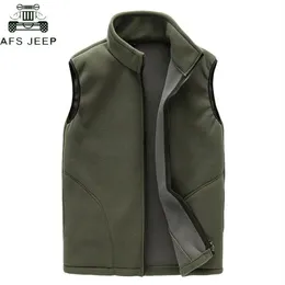 Brand 2019 Casual Vest Men Winter Gruba Kurtka bez rękawów Armia męska kamizelki polarne polarne kamizelki Chaleco Hombre284k