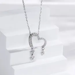 Pendanthalsband 925 Sterling Diamond Silver Necklace For Women Men Chains Jewelry K Gold Luxury Star of the Heart 2023 Simple Christmas 231017