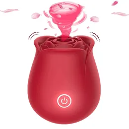 Vibratori Clitoride Stimolazione del clitoride Silicone Adult Sex Shop Sexy Forma di fiore di rosa Succhiare Vibrazione Giocattolo Vibratore Ventosa per donne Femmina 231017