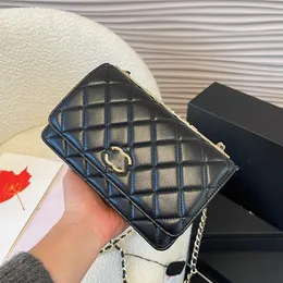 Kadın klasik mini flep moda woc çantaları döndürür zamansız akordeon çanta kapitone elmas kafes çoklu pochette ghw zincir crossbod omuz çanta 19cm