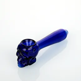 Ghost Head Tobacco Hand Pipe/High Borosilicate Glass Smoking Hand Pipe/Skull Model Glass Smoking Pipe