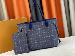 Nunca mm completo bolsas médias designer sacos de compras denim bordado sacola moda feminina carteira embreagem 2 peça conjunto