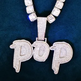 Ожерелья в стиле хип-хоп hmade уникальны, могут быть изготовлены по индивидуальному заказу, персонализированный кулон с взрывчатым вермикулитом, связка букв, сделай сам, сращивание, mbination