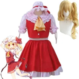 Cosplay Spiel Touhou Projekt Shrine Maiden Flandre Scarlet Furandru Sukretto Cosplay Kostüm Perücke Anime Sexy Frau Halloween Anzug