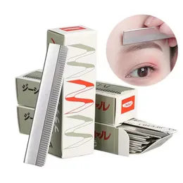 Eyebrow Trimmer 100pc Razor Blade Rostfritt stål Mikrobladande ögonbrynskniv Permanent Makeup Disponible Brow Tattoo Beauty Tool 231016