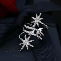 Choucong Unique Star Diamond CZ Zircon Gemstones Ring White Gold Filled Engagement Wedding band Rings for Women Bridal Vintage Par280J