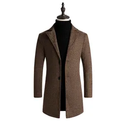 Misto lana da uomo Trench da uomo Cappotti invernali lunghi Più spesso caldo Casual Business Uomo Slim Taglia 5XL 231017