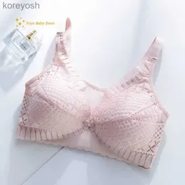 Intimo maternità Reggiseno per allattamento per donna incinta di alta qualità con cinturino in pizzo senza fili Apertura frontale Reggiseni per allattamento Push Up per le donne GravidanzaL231017