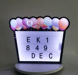 Party Customized Rechargeable LED Lighted Display Balloon Marquee Message Board Bar Wine Bottle Presenter Party Night Club Marquee Light Box Happy Birthday Events