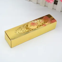 Confezione regalo con iniziali personalizzate Scatola per inviti a scorrimento per matrimonio in pizzo color oro lucido dal design eccellente