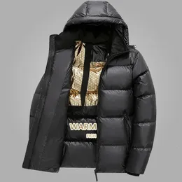 Męska moda w dół parkas 2023 Zimowy jacktet czarny złoto ciepłe kurtki z kapturem bawełniane kurtki luksusowe marka luksusowa marka Man luźne gęste 231017
