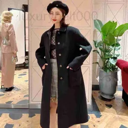 Kadınlar trençkotları tasarımcı çift taraflı kaşmir ceket kadın orta uzunluk 2023 yeni sonbahar ve kış yüksek uç hepburn tarzı yün kat vp3h