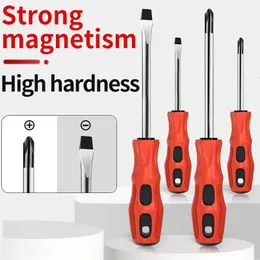 Screwdrivers 2PCS Magnetic Screwdriver Multifunctional Flat Head Cross Screwdriver Household Basic Anti Slip Manual Screw Drive Tool 231016