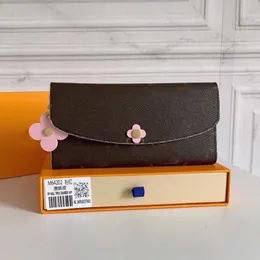 Designer Wallet Emilies Card holder Women Fashion Bag Flower Flip Luxury Handheld Bag High Quality Monograms Pink Leather Purse MM 64202 size: 19x10cm With Box