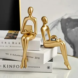 Kunst und Kunsthandwerk, dekorative Kunstfiguren, Heimdekoration im nordischen Stil, abstrakte Denker-Statue, luxuriöse Wohnzimmer-Ornament, ästhetische Desktop-Skulptur 231017