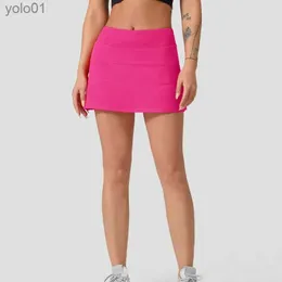 Mulheres Tracksuits Pace Rival com Mulheres Banhadas Cintura Alta Yoga Shorts com Saias Anexadas para Treino de Tênis Ginásio Roupas SportswearL231017