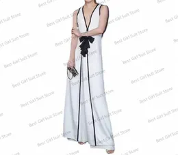 Women's Suits Blazers Elegant Women Suits Set For Wedding White Long BlazerPants 2 Pieces Summer Sleeveless Party Prom Dress Gown Jacket Custom Made 231017