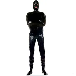 Exotiska låsbara bondage jumpsuits pvc läder ärmlösa fulla paket catsuits kostym fetisch underkläder enstycken 7xlanime kostymer