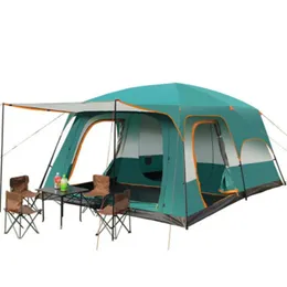 Tents and Shelters Two Rooms Family Tent Leisure Camping Layer 4 6 8 10 Person Thickened Rainproof Large 231017