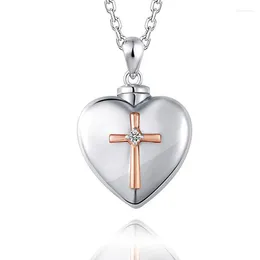 Choker Cross Heart Cremation Pendant Ashes Jewelry Gifts 용 Urn Necklace