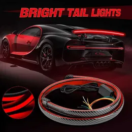 Bilens bakljus Okeen 115cm LED -spoilerljus för bil universal svart kolfiberbilstopp signalstam Ljus Auto bakre varningsskåp 12V Q231017