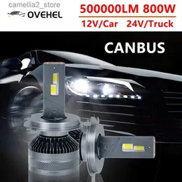 Luzes traseiras do carro led carro 6000k 9005 hb3 9006 hb4 h1 h7 h4 h8 h9 h11 9012 lâmpada canbus lâmpada led csp chips potência luz do farol do carro 800w 500000lm q231017