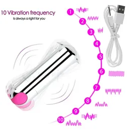 Adult Toys Ten Frequency Strong Shock Mini USB Charging Bullet Masturbation Vibrators Egg For Women Breast Sucker Massager Nipple Sex 231017