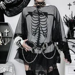 Женская накидка, винтажная уличная одежда на Хэллоуин, накидки, темная готическая кружевная накидка, прозрачная шаль, плащ-скелет, одежда-пончо для косплея