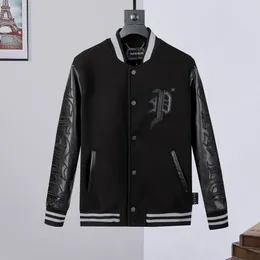 PLEIN BEAR COLLEGE JACKET BASKETBALL Зимняя верхняя одежда Мужская хлопчатобумажная куртка-пилот Армейский бомбер Повседневные бейсбольные куртки Университетское пальто 84167